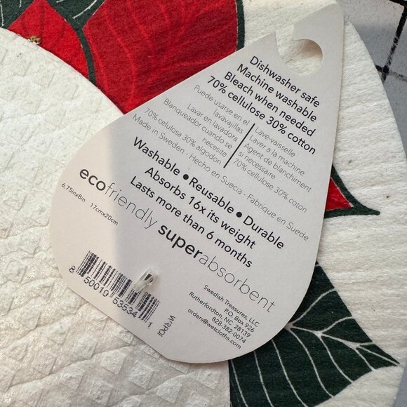 Wet-It! Swedish Treasures Round  Dishcloth & Cleaning Cloth -Set of 2 - Picture 2 of 3